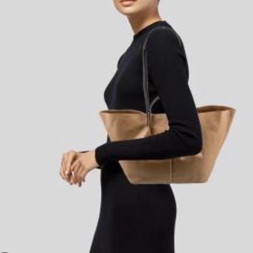 All Saints Odette Tote, Light Tan Leather Bag with Pouch & Dust Bag